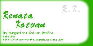 renata kotvan business card