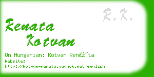 renata kotvan business card